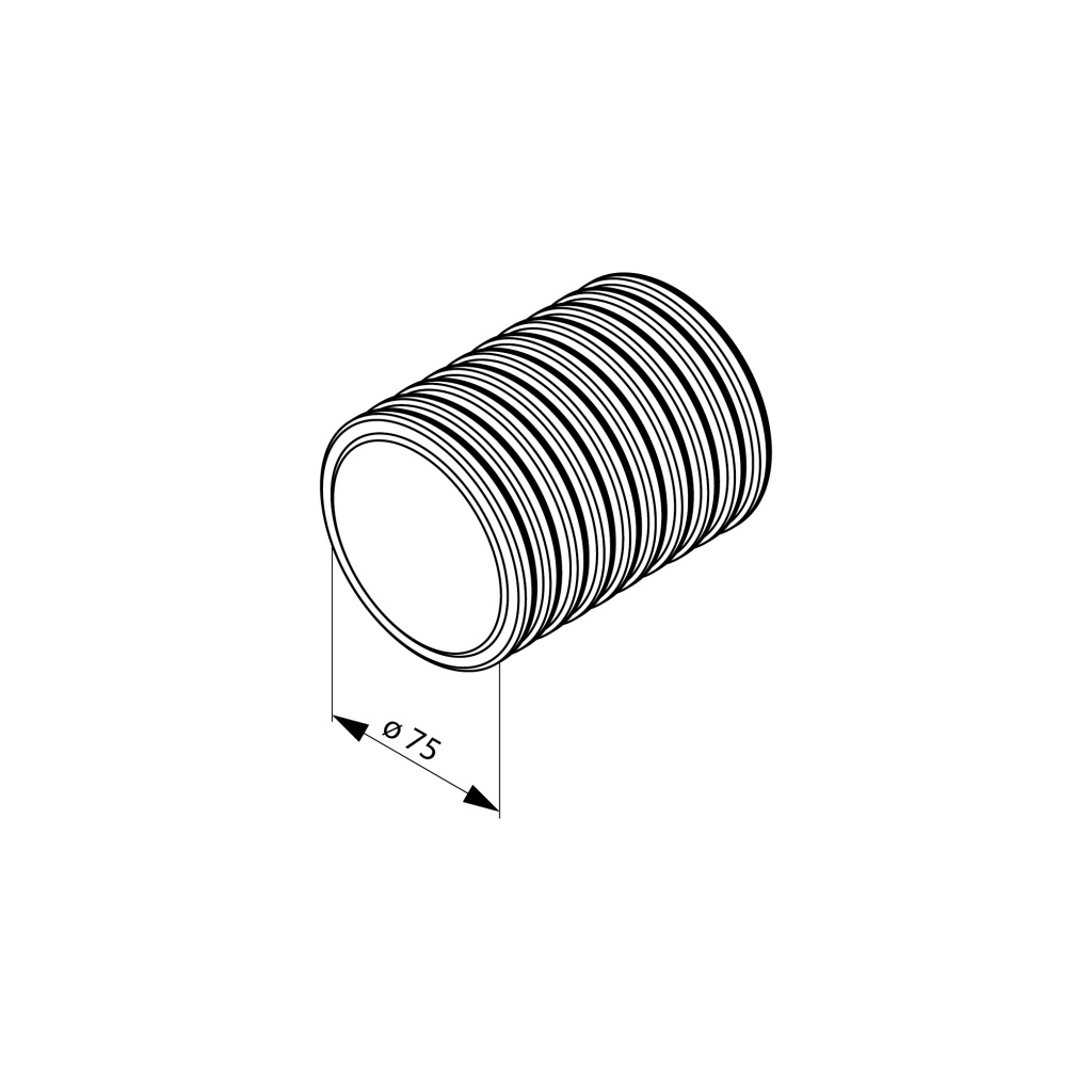 Чертеж изделия: Гибкие воздуховоды VentyFlex VFL R-75